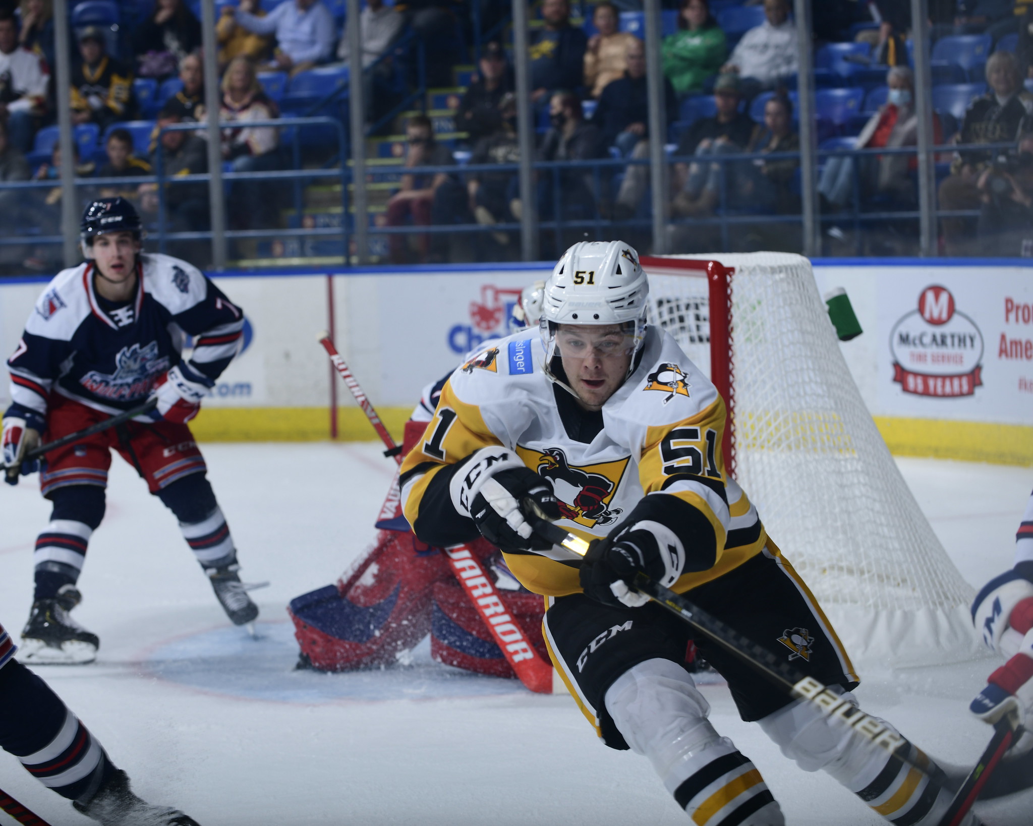 Penguins forward Filip Hallander tallied his first career AHL goal Friday night vs. Hartford.