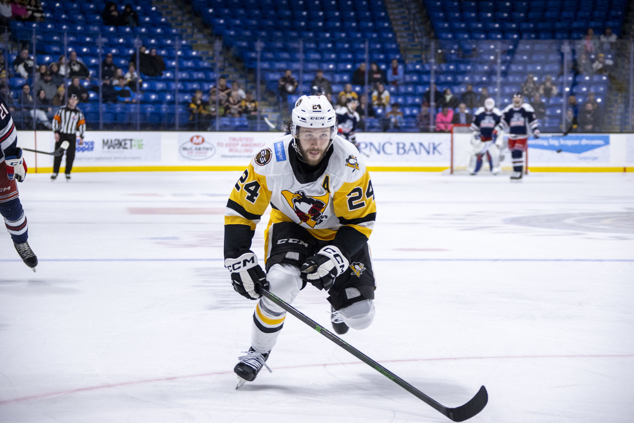 Wilkes-Barre/Scranton Penguins defenseman Ty Smith was traded to Carolina Thursday, but will remain with the team on loan fro