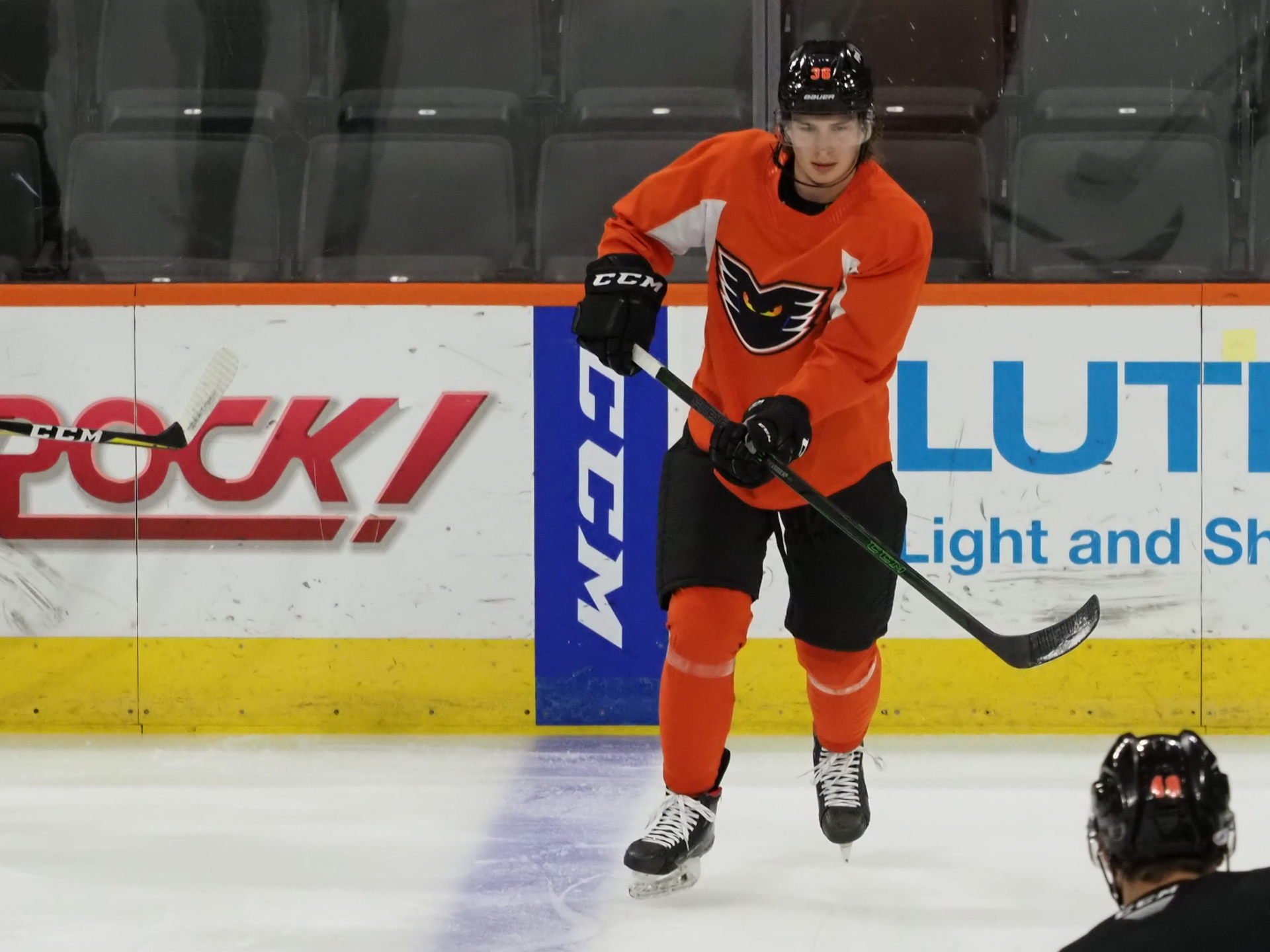 Quinn Schmiemann had an eventful first game in the Phantoms' preseason opener Wednesday night.
