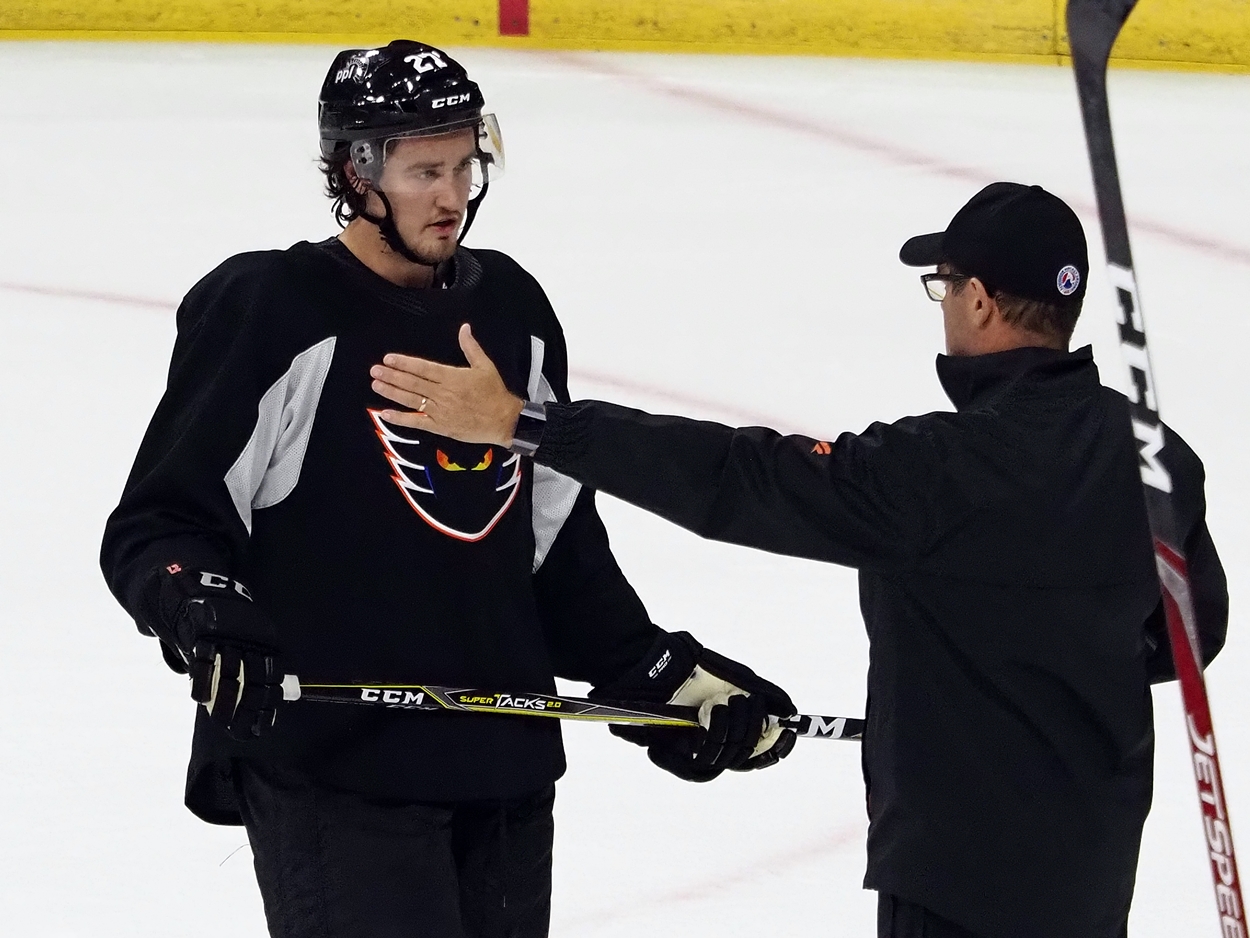 Photo taken at a team's practice from the 2019-20 season. Subsequent photos are from Monday's vaccination event at PPL Center