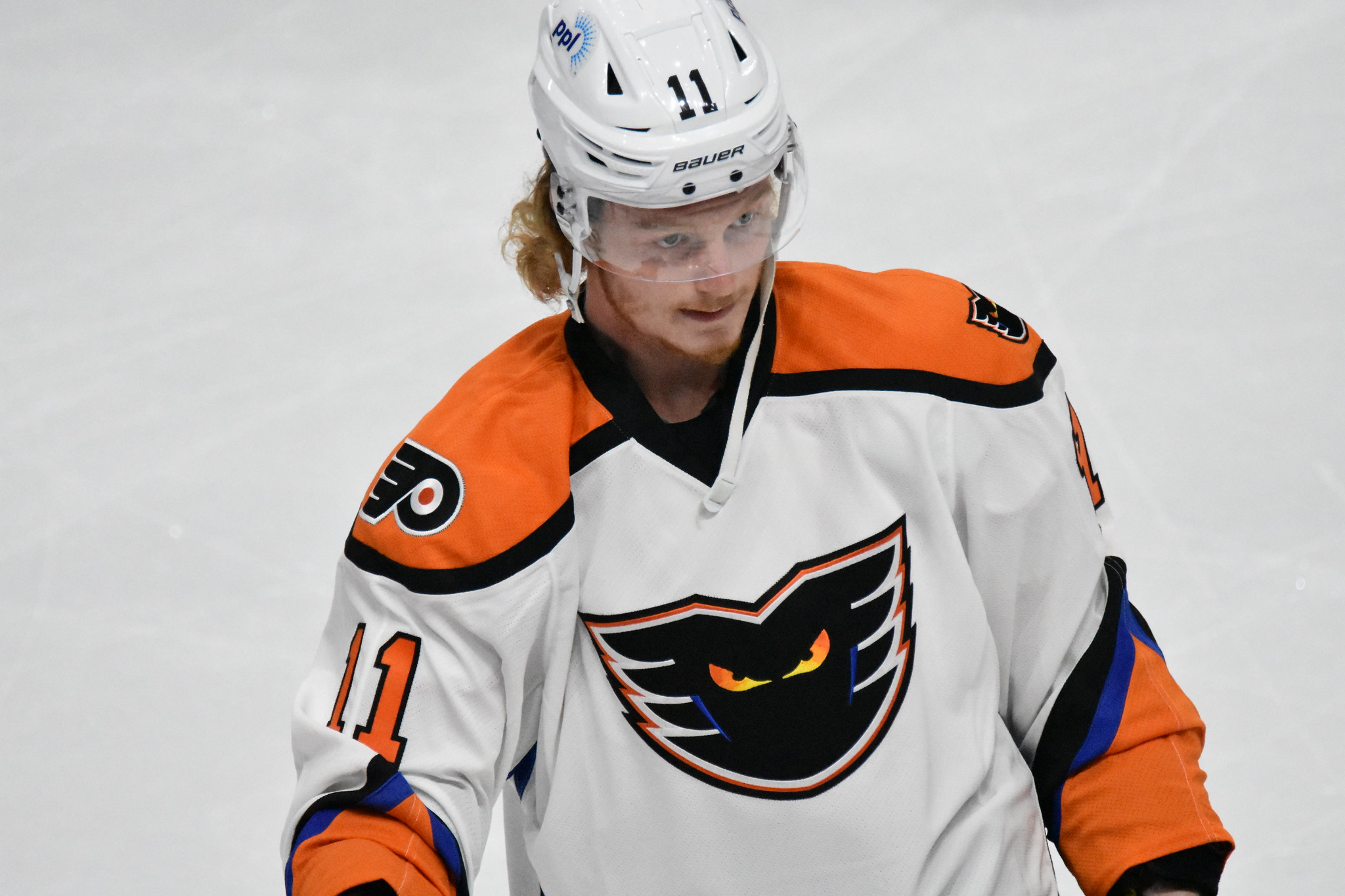Big, physical winger aims to return to NHL with Philadelphia Flyers.