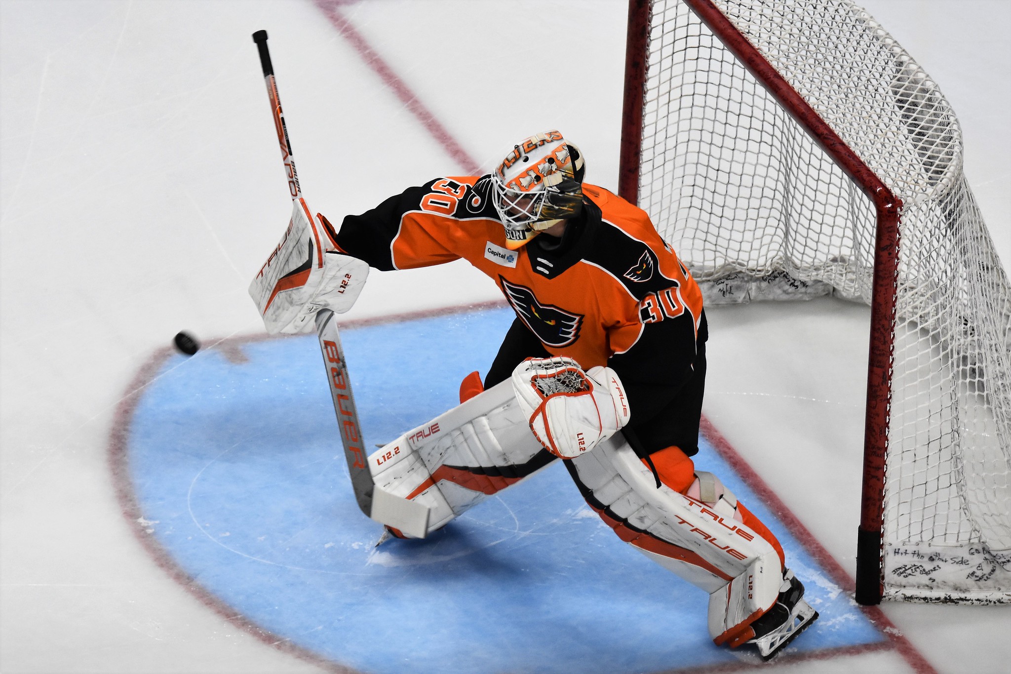 Phantoms goaltender Samuel Ersson returned to game action Tuesday night for the first time since December 18. 