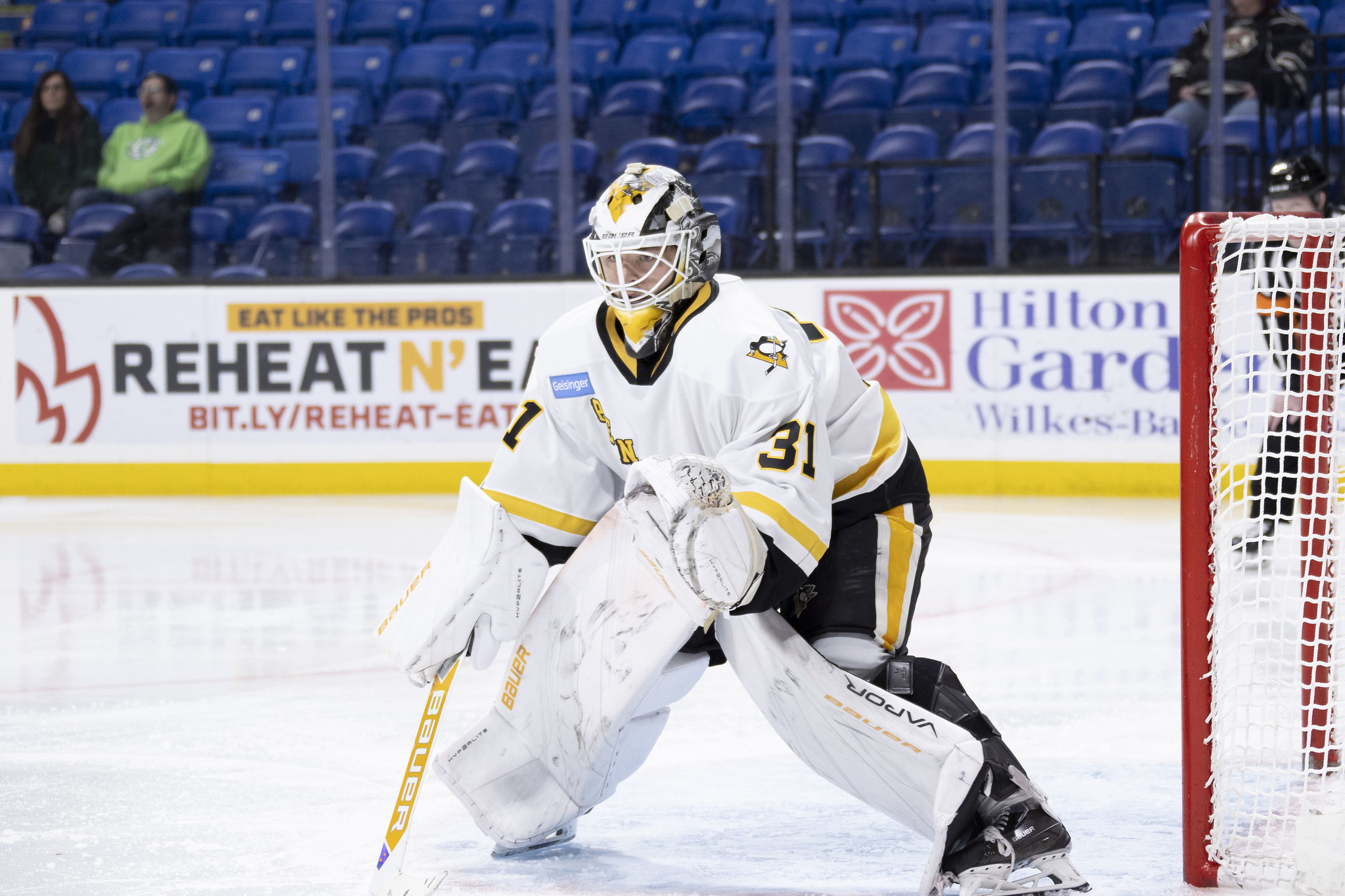 Filip Larsson led the Penguins with a 33-save shutout Sunday in Hershey.
