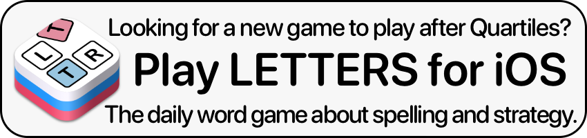 Play Letters for iOS. A daily word game about spelling and strategy.
