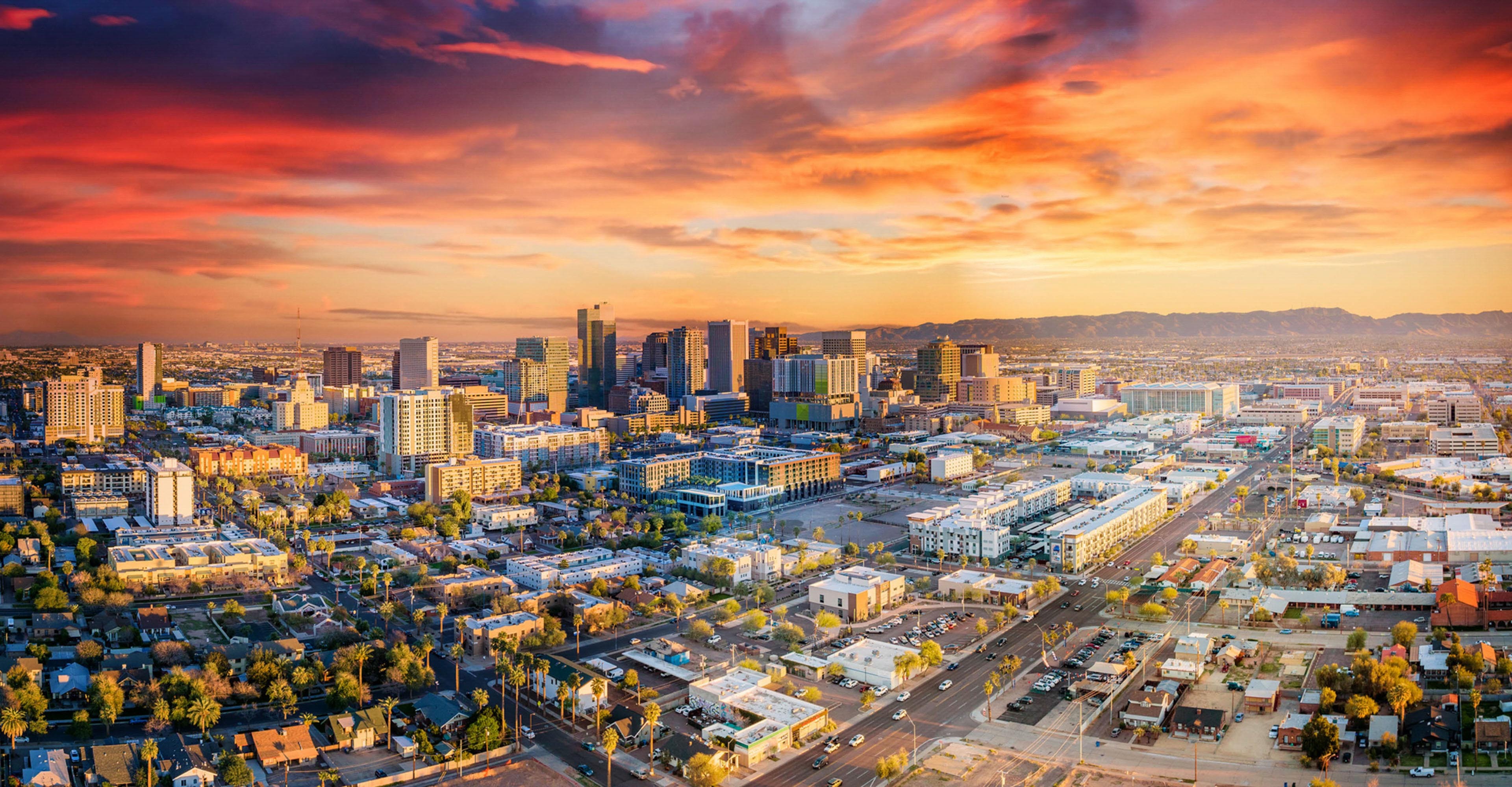 Phoenix, Arizona, USA Downtown Skyline Aerial