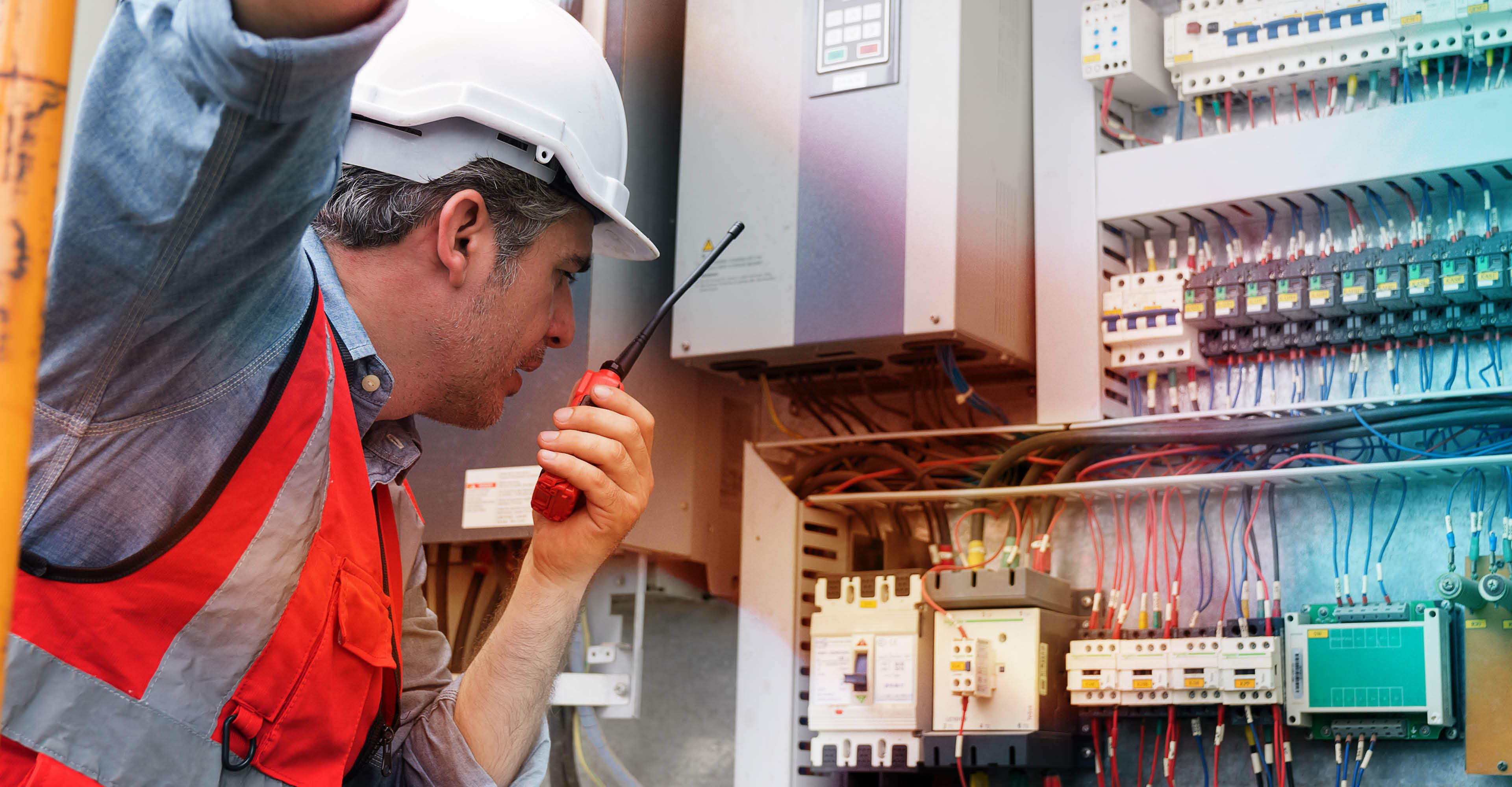 Male checking, repair, maintenance operation electric system