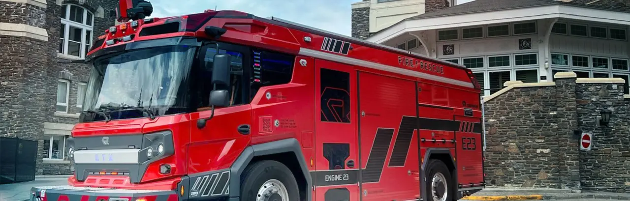 Image of a red firetruck