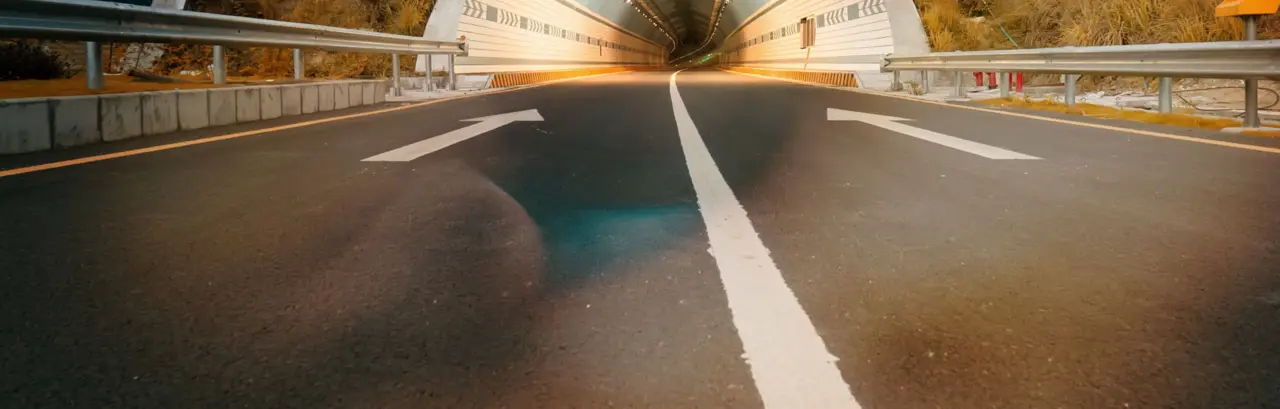 highway entrance to the tunnel