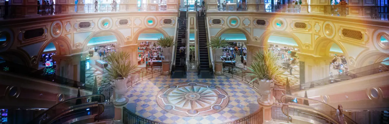 The interior of Venetian Casino at Macau, China