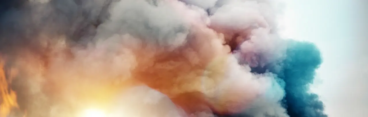 clouds of smoke from a fire
