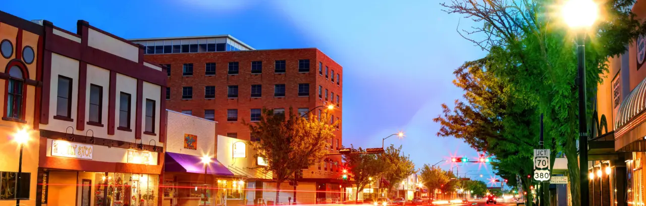 empty city street in Roswell, New Mexico