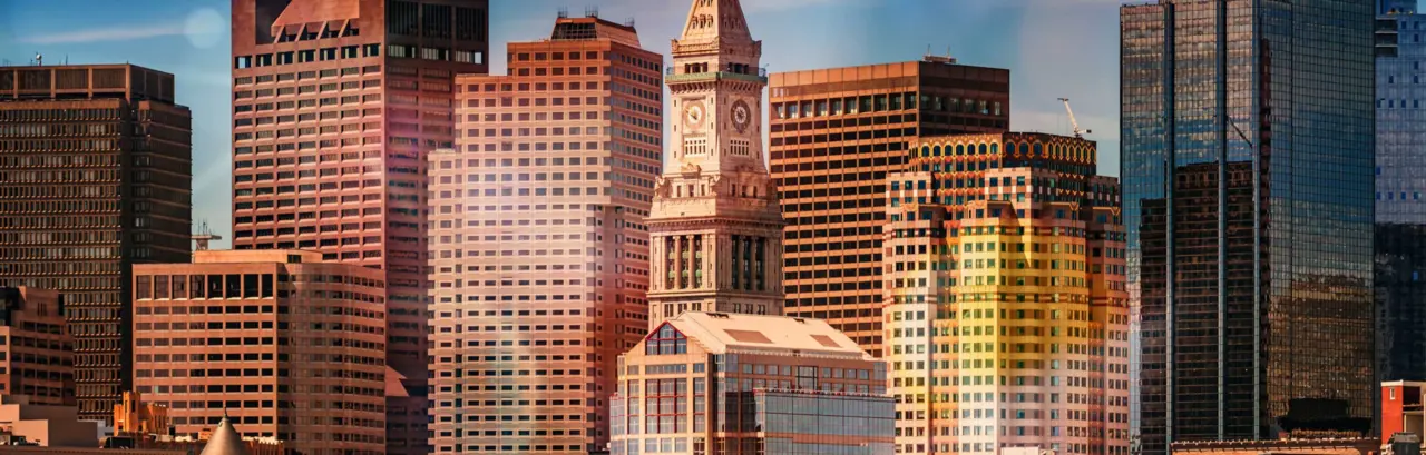 Skyline of downtown Boston Massachusetts