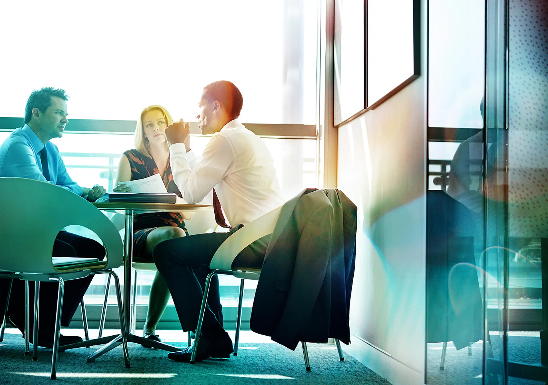 Shot of a group of businesspeople having a meeting in an office