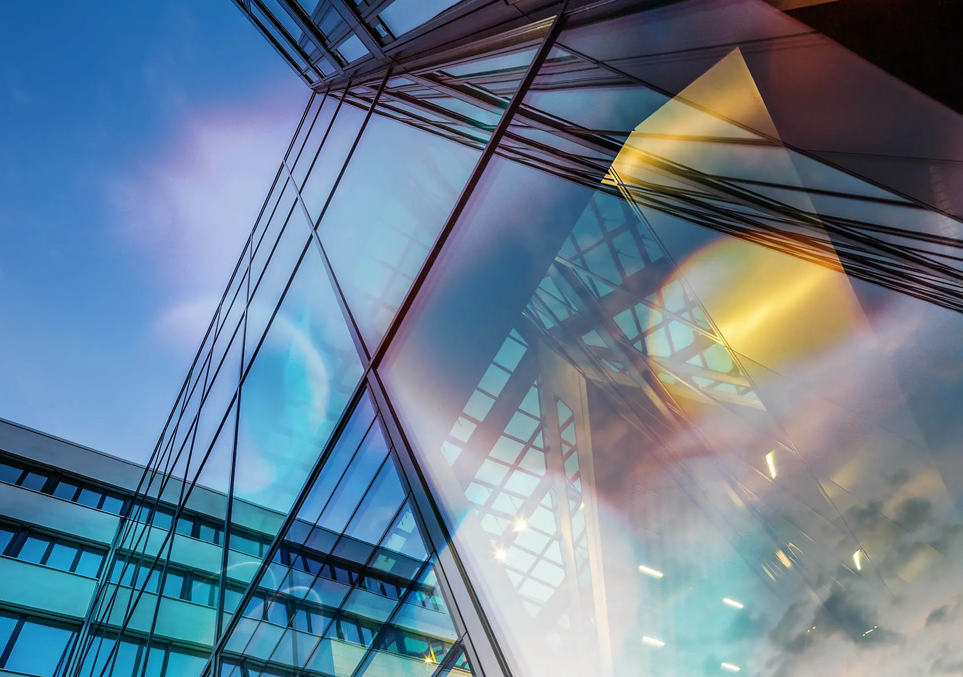 upward perspective of Modern Office Architecture, Hamburg HafenCity University