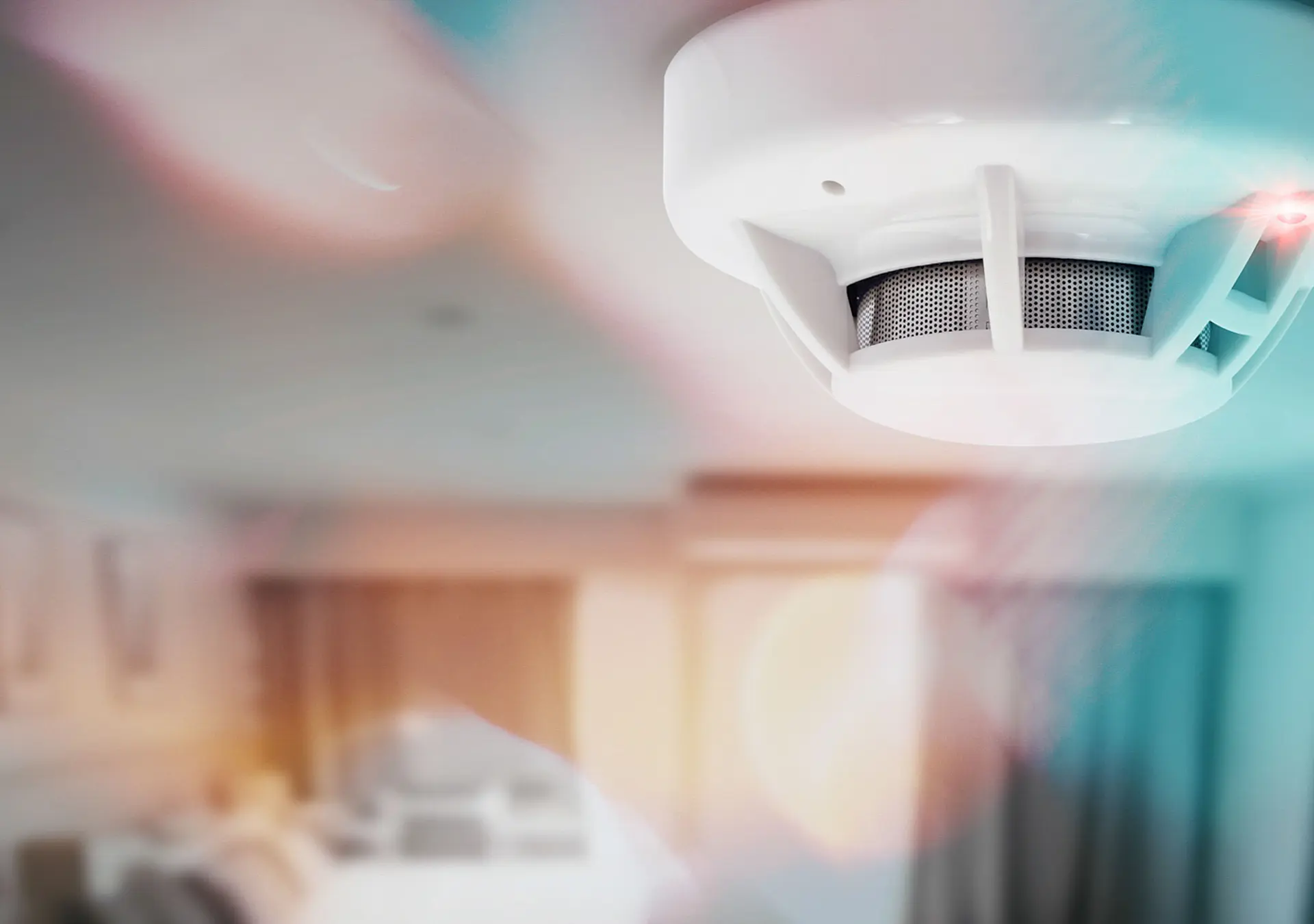 smoke detector fire alarm detector home safety device setup at home hotel room ceiling