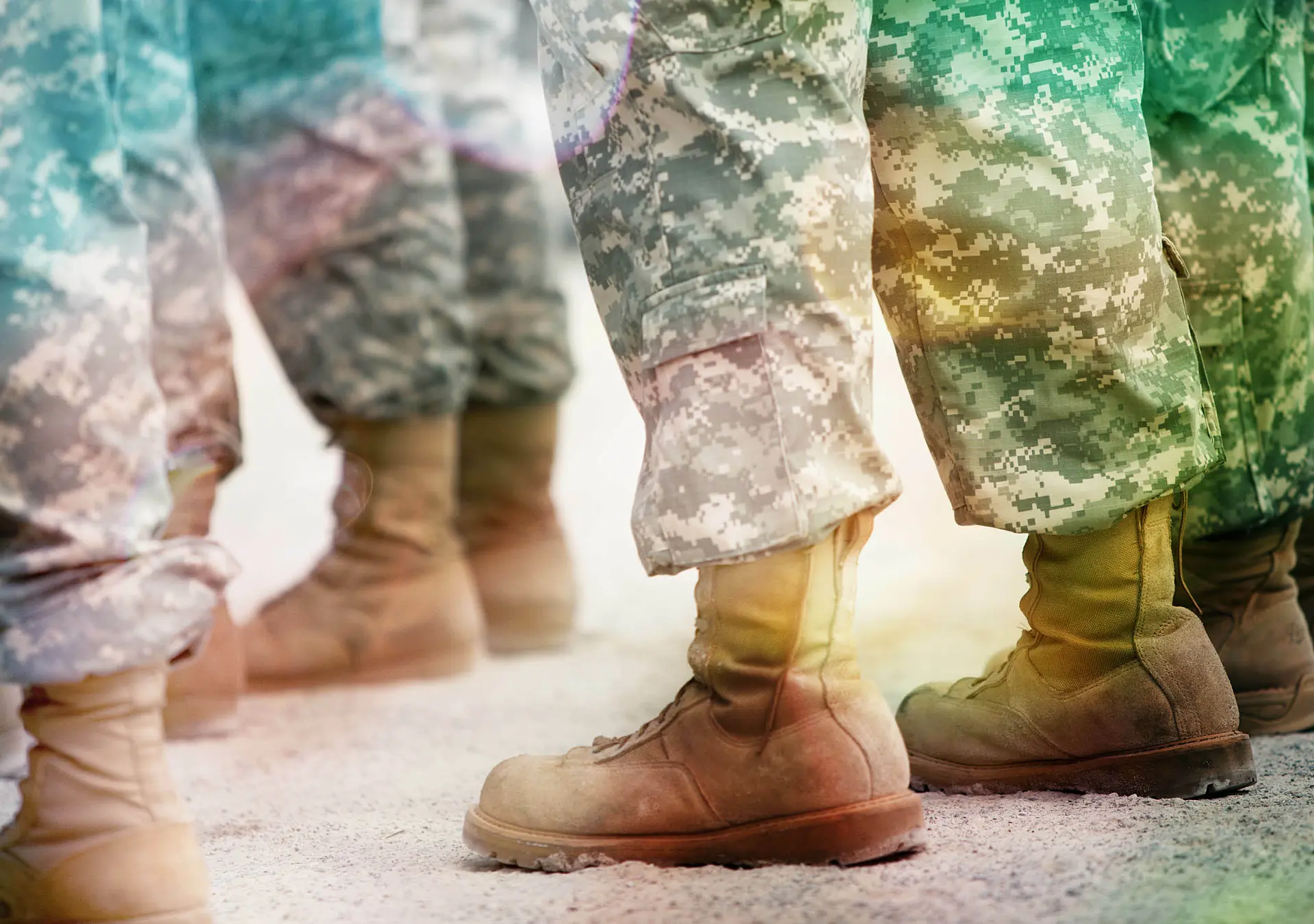 Troops in formation.