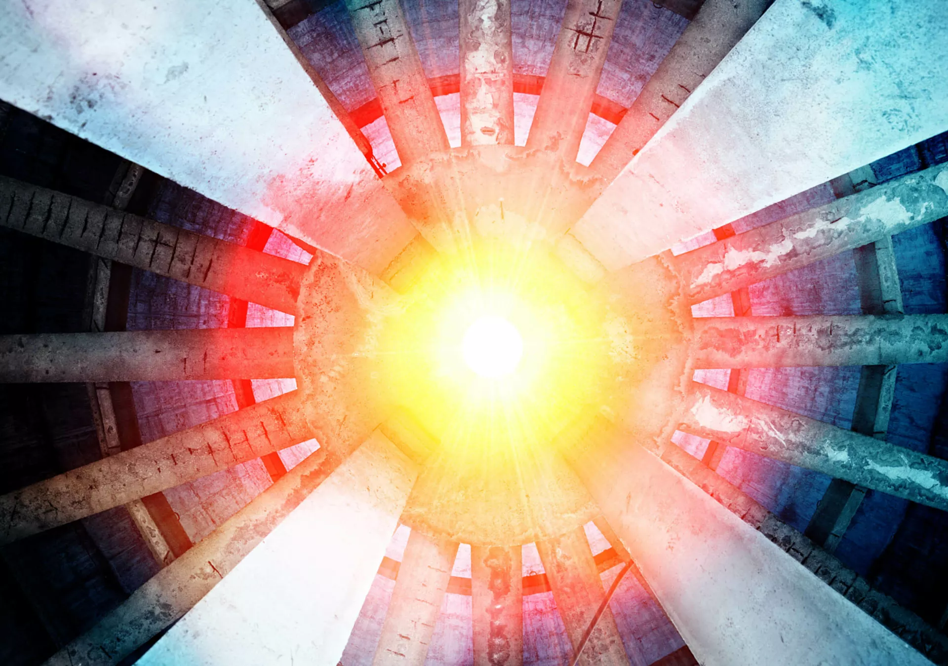 Part of reactor. Reaction has started