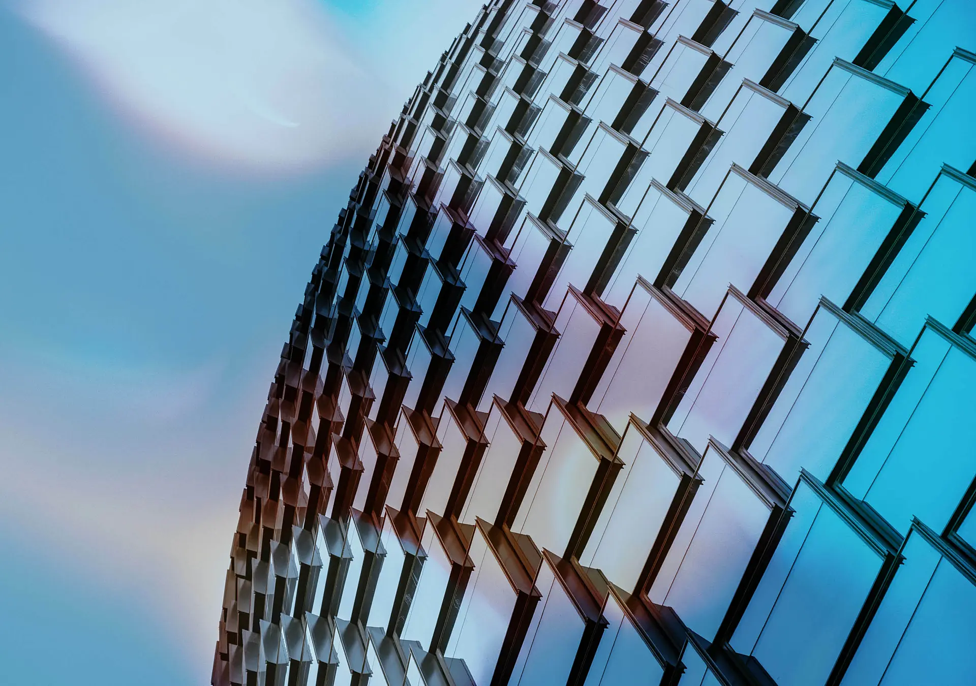 Exterior of Skyscraper, Windows of Office Building