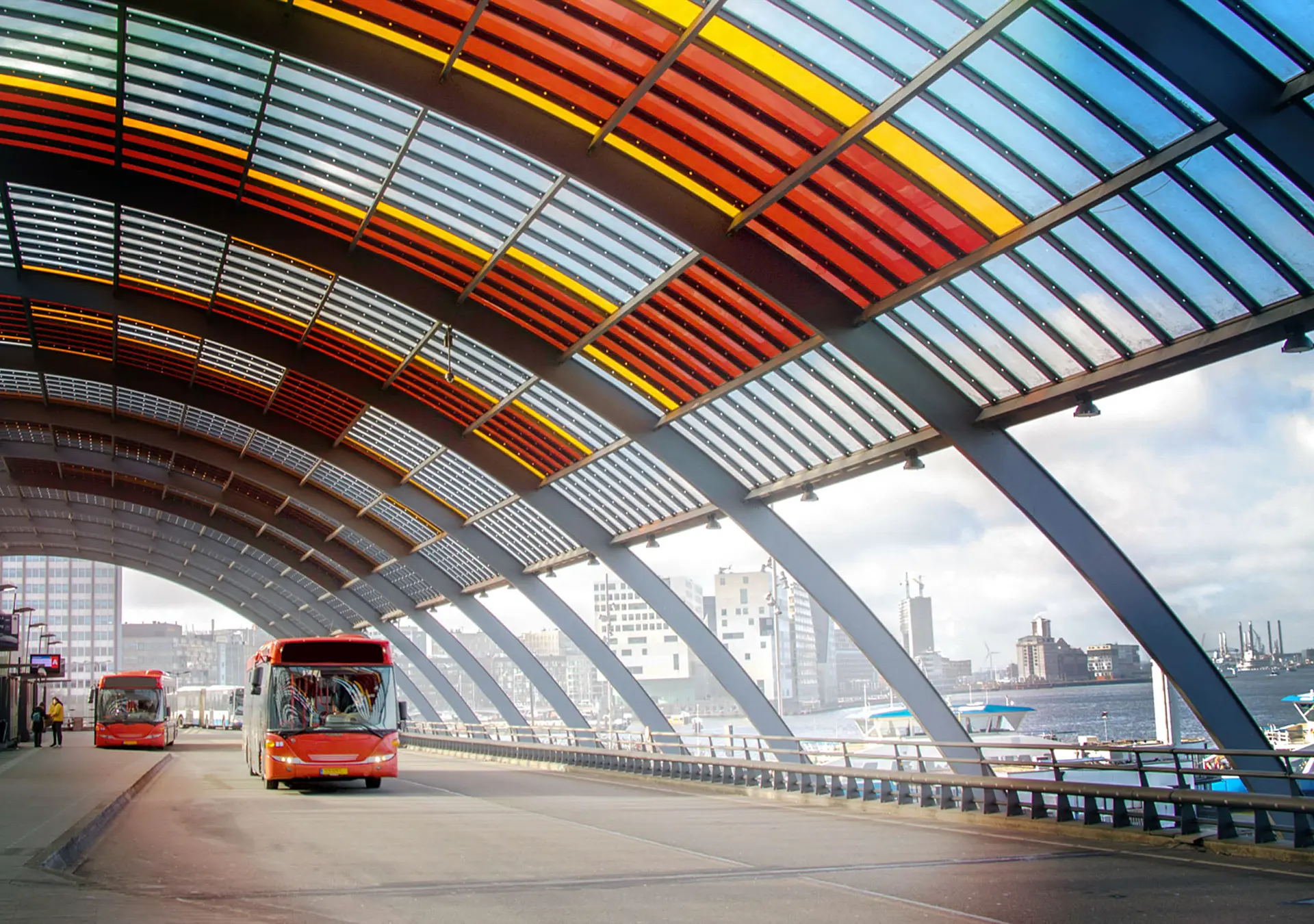 Bus station view at Amsterdam