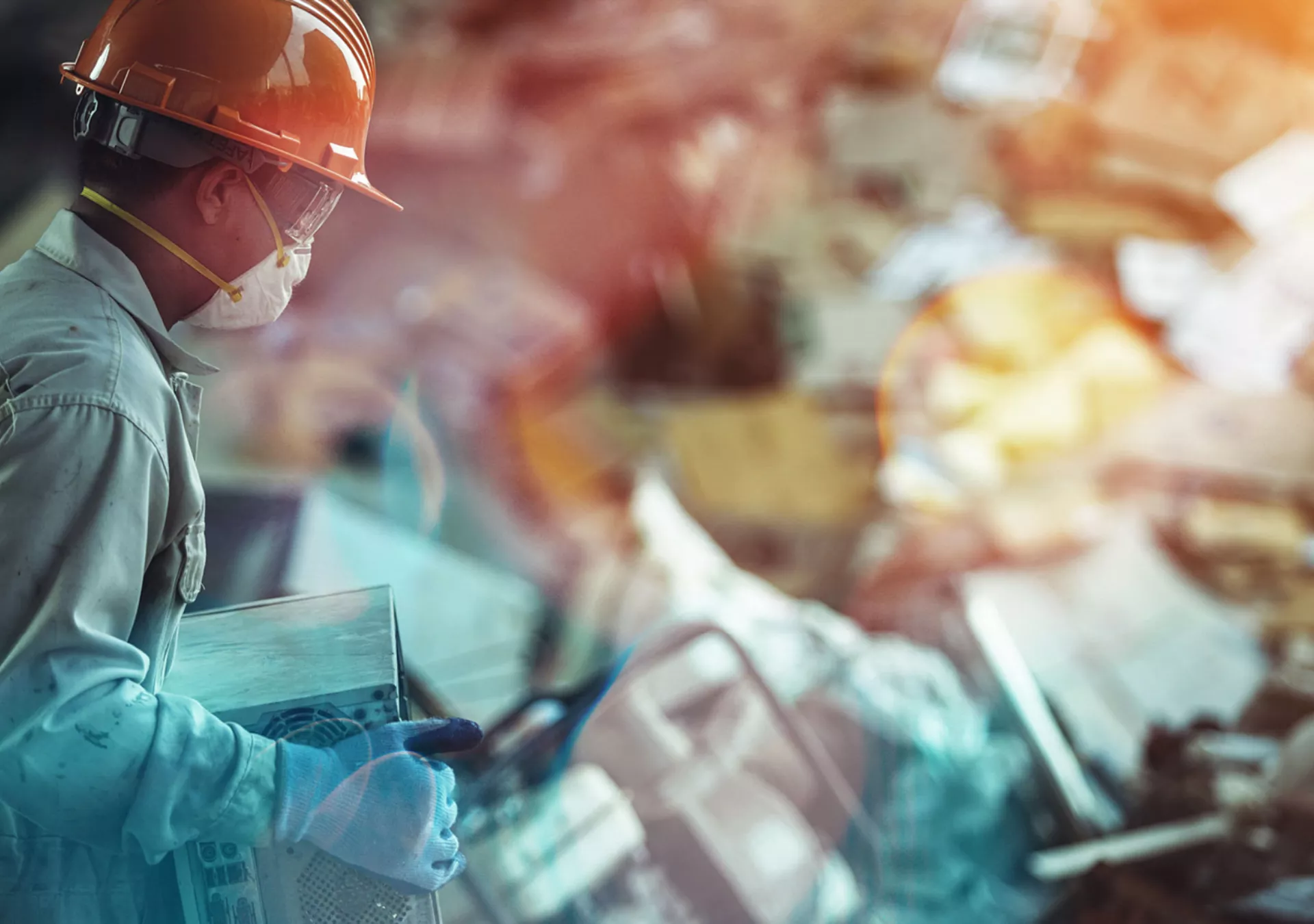 Electronic waste management of worker in the uniform