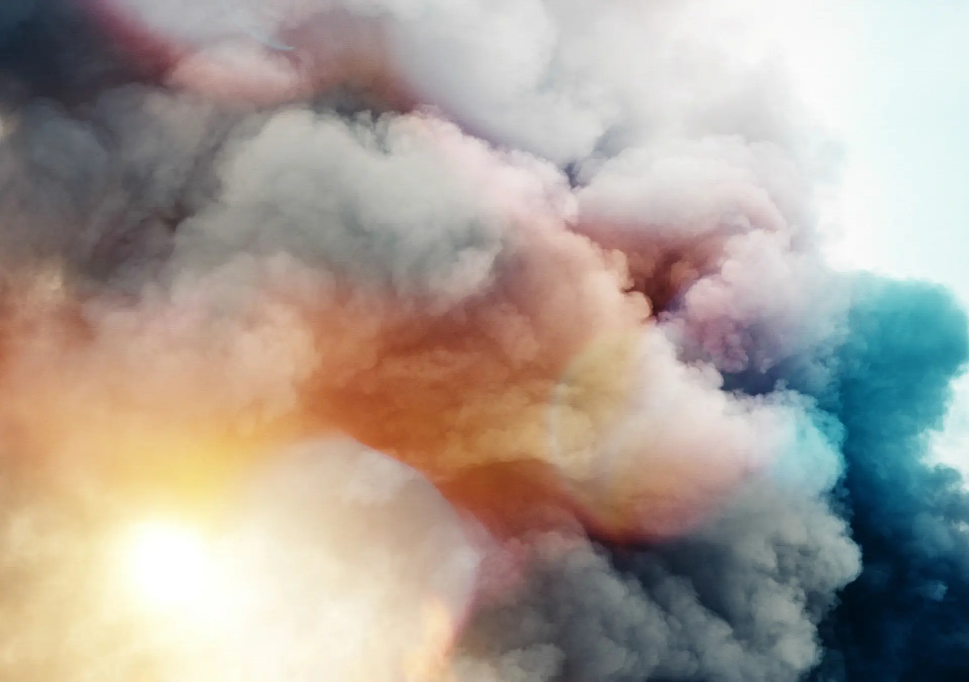 clouds of smoke from a fire