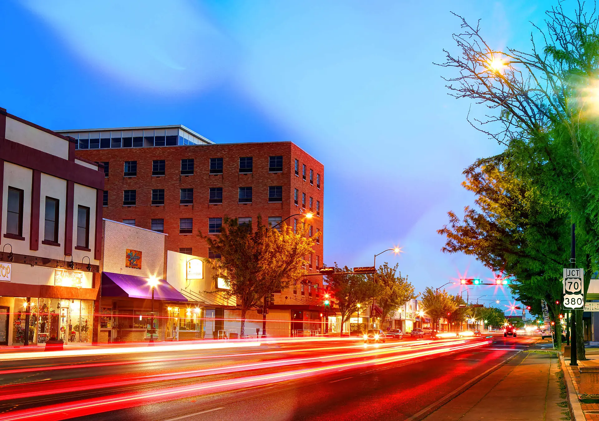 empty city street in Roswell, New Mexico