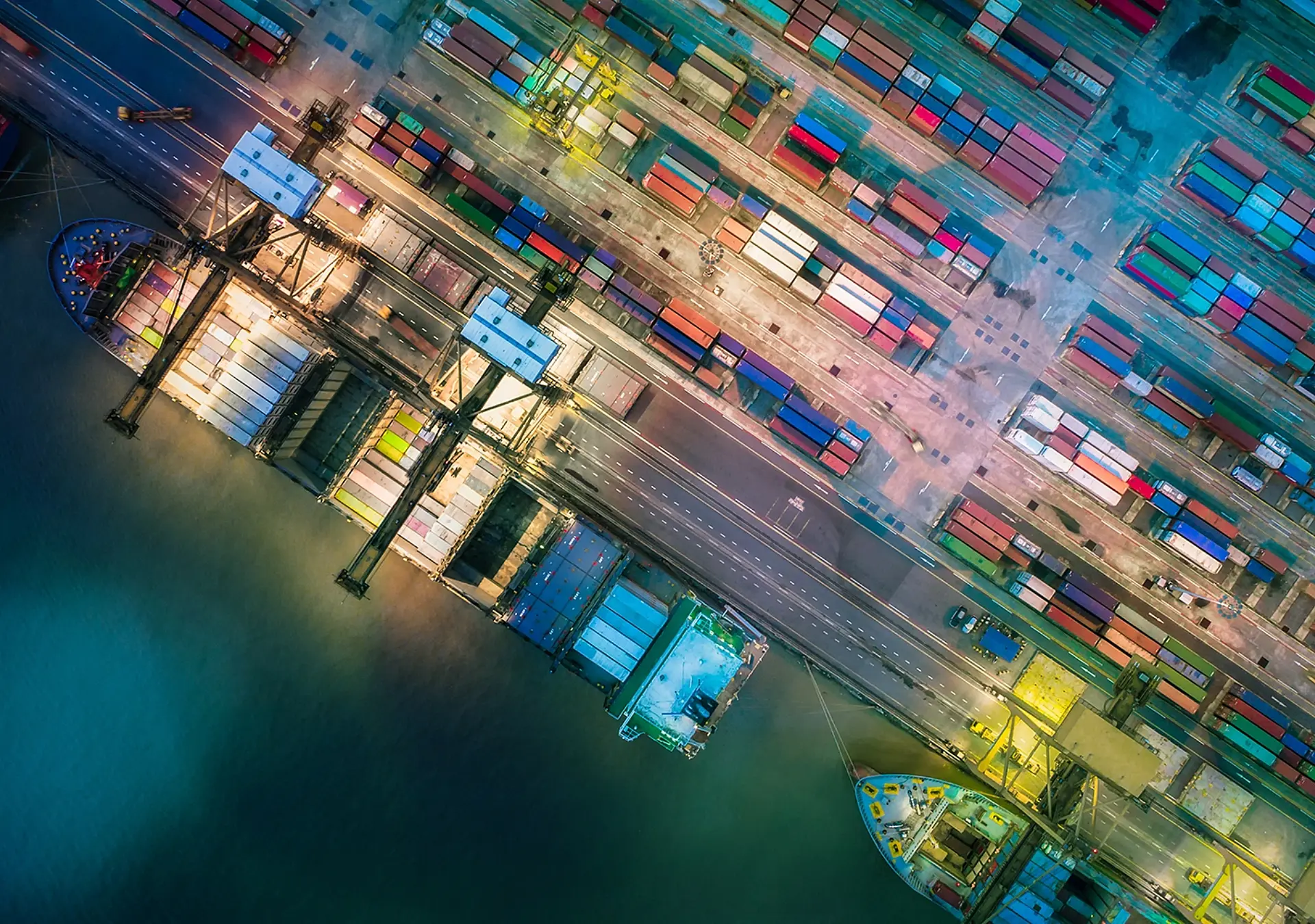 Container Cargo ship and Cargo plane, logistic import export and transport industry background