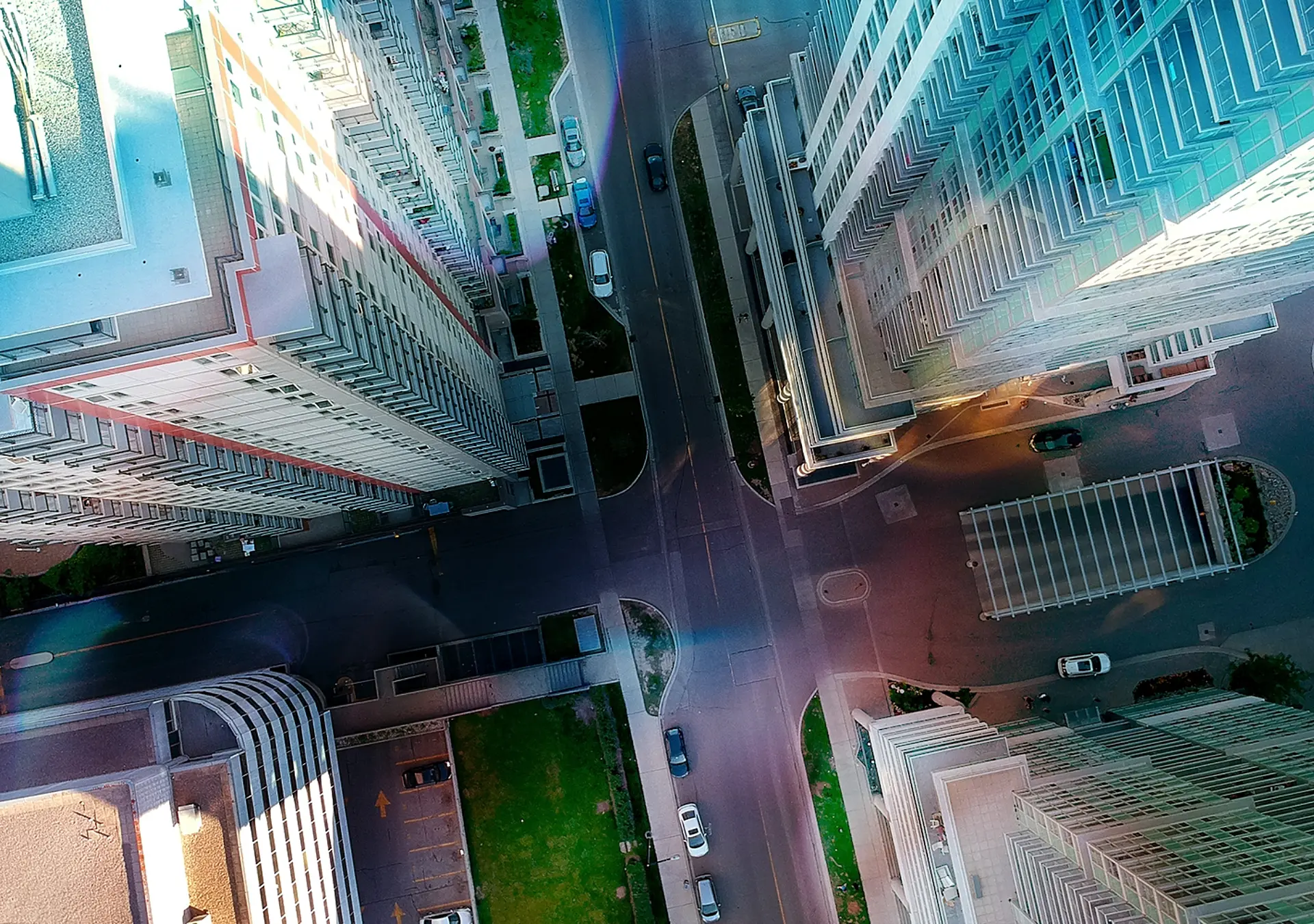 Housing development and infrastructure concept in modern American city.