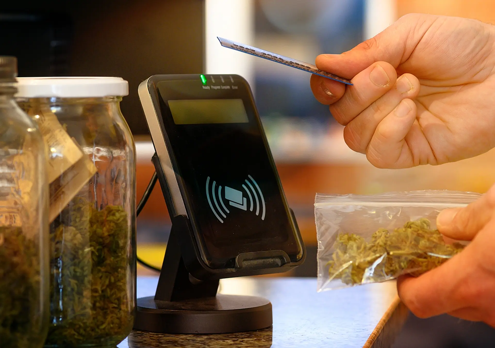 Medical marijuana at a clinic.