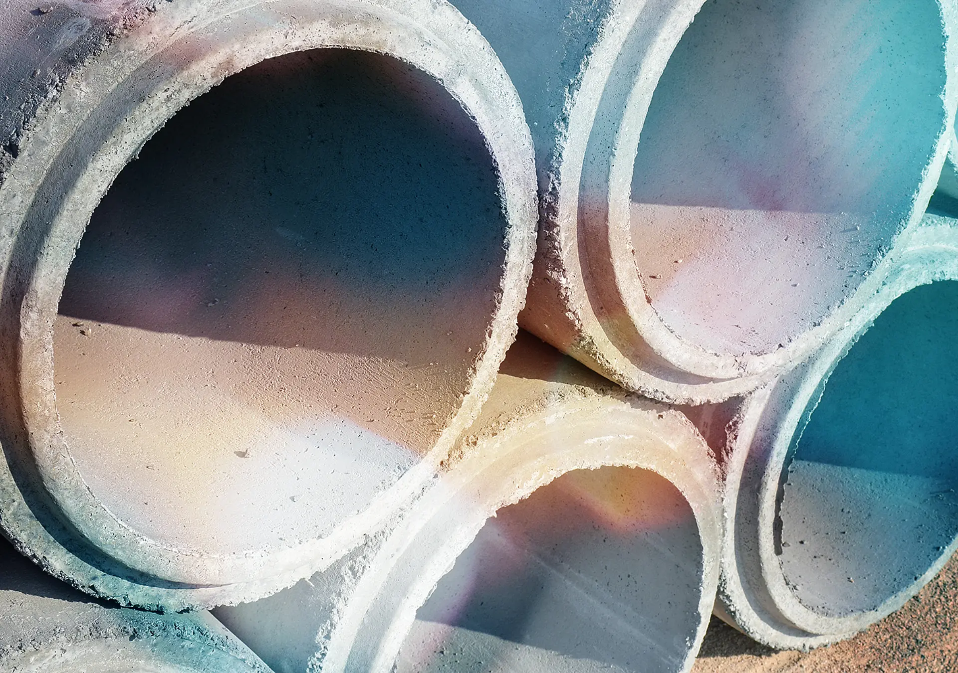 Cement pipes stacking at yard