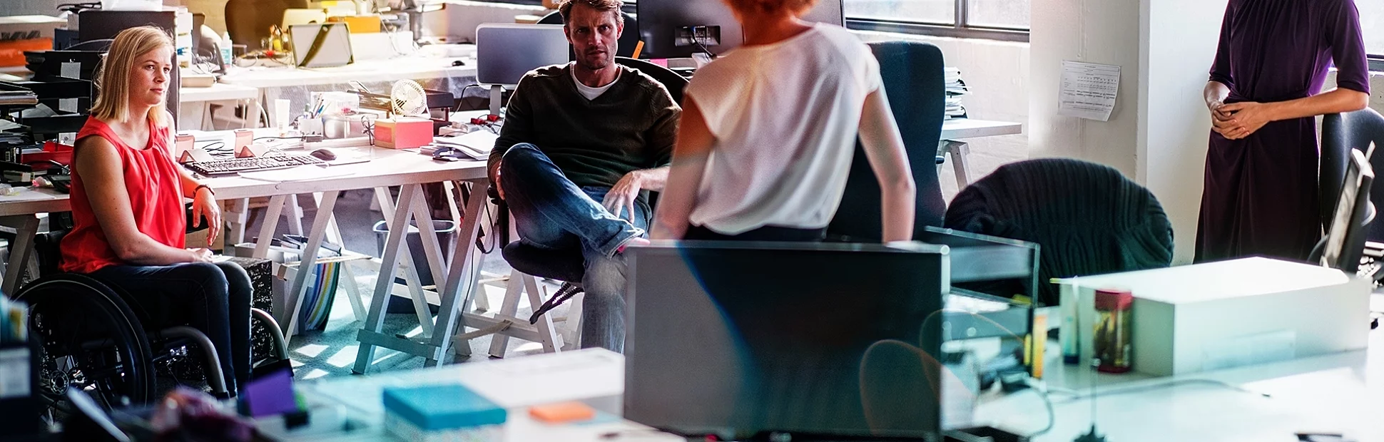 A photo of a creative business team having a discussion in meeting.