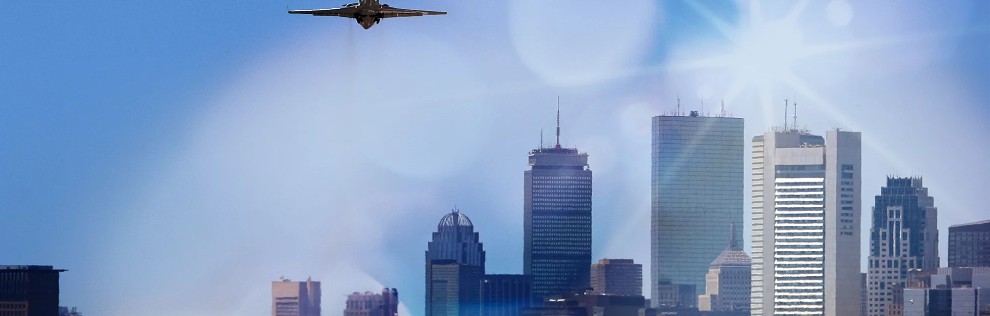 Aircraft departing Boston's Logan International Airport.