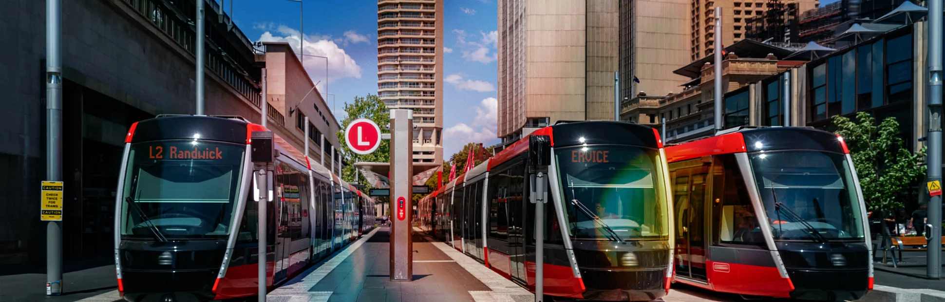 Sydney light rail tram train, NSW, Australia