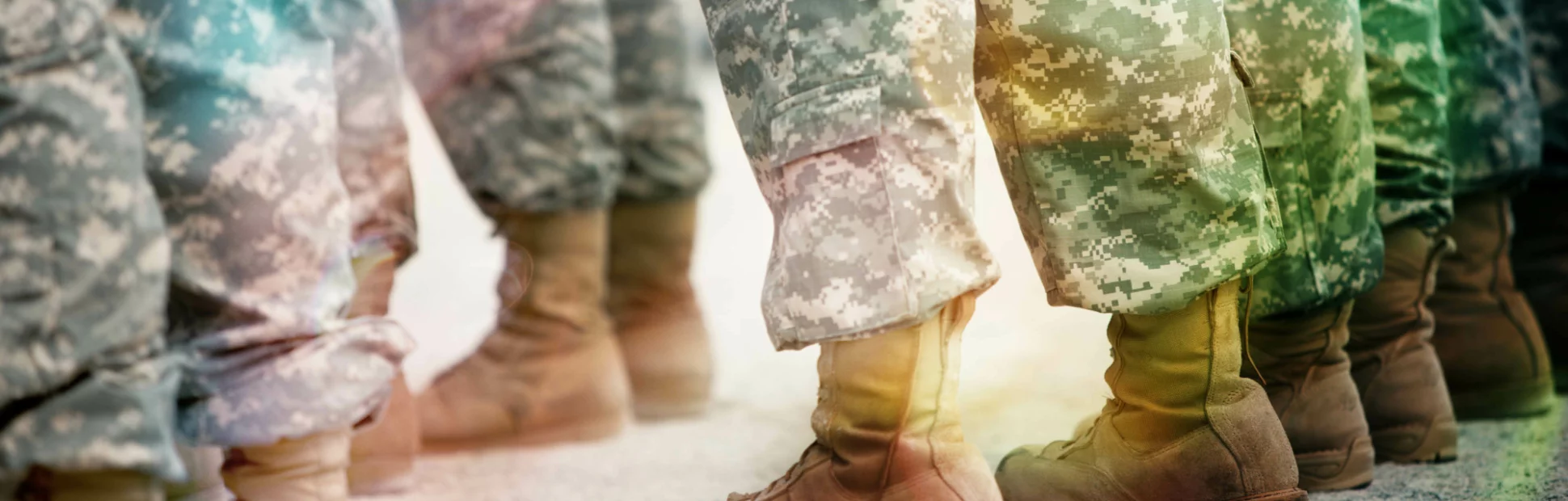 Troops in formation.