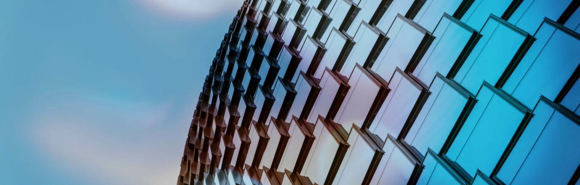 Exterior of Skyscraper, Windows of Office Building