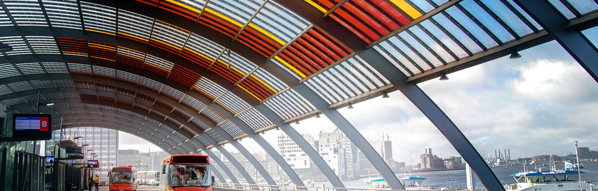 Bus station view at Amsterdam