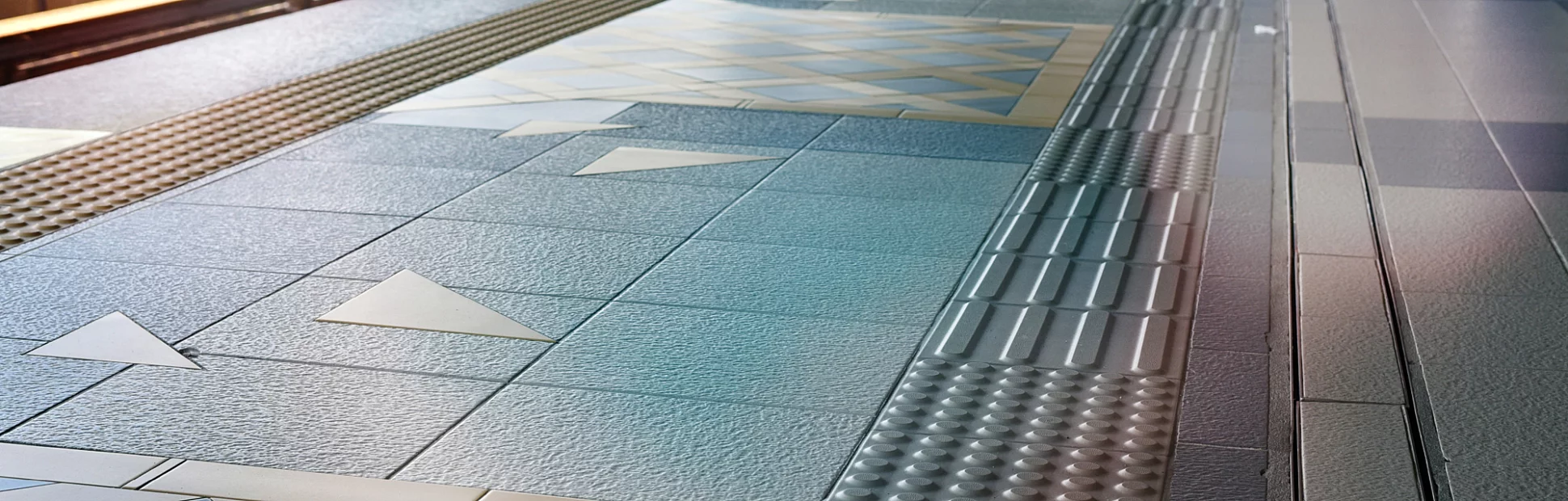 Tactile paving for blind handicap in a train station