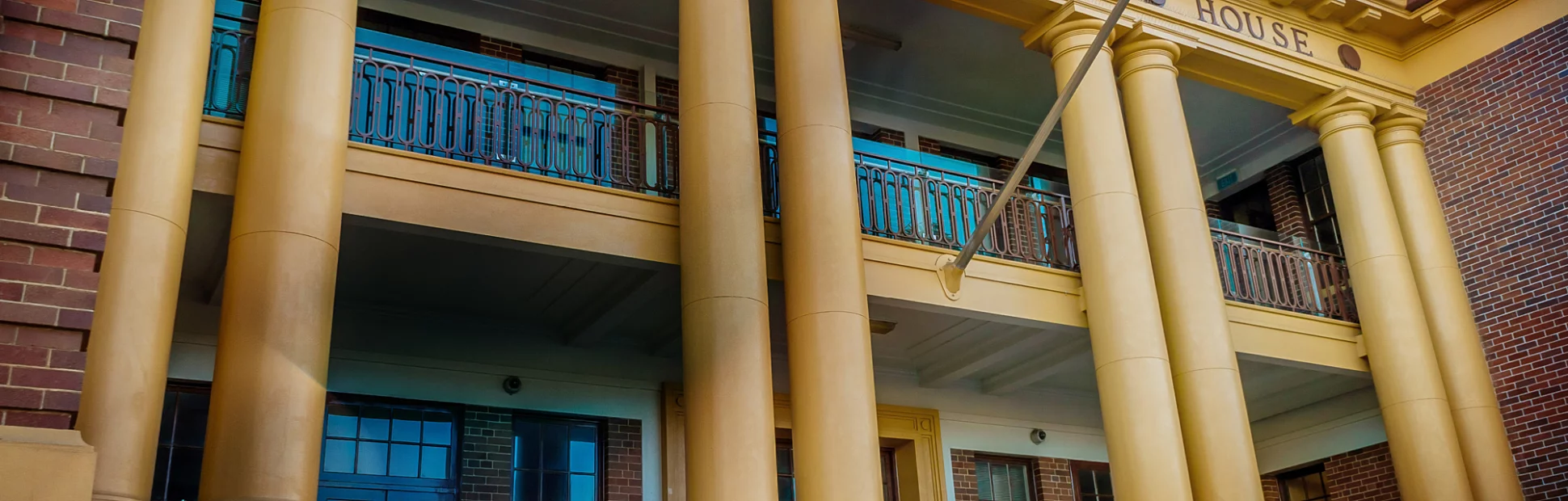 Outside view of the Mackay court house building in Queensland, Australia