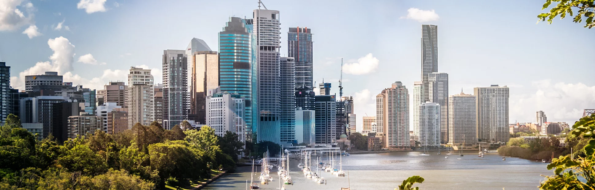 Brisbane Skyline - View of skyscrapers from Kangaroo Point.