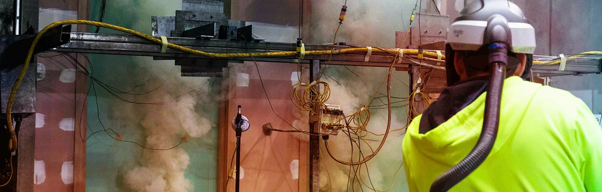 Consultant conducting Fire Testing at Jensen Hughes Lab