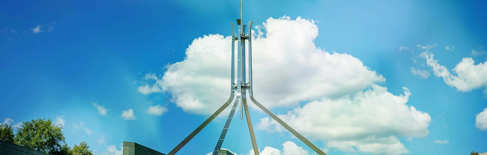 Spire with Australian Flag Australian Parliament Canberra Capital Hill
