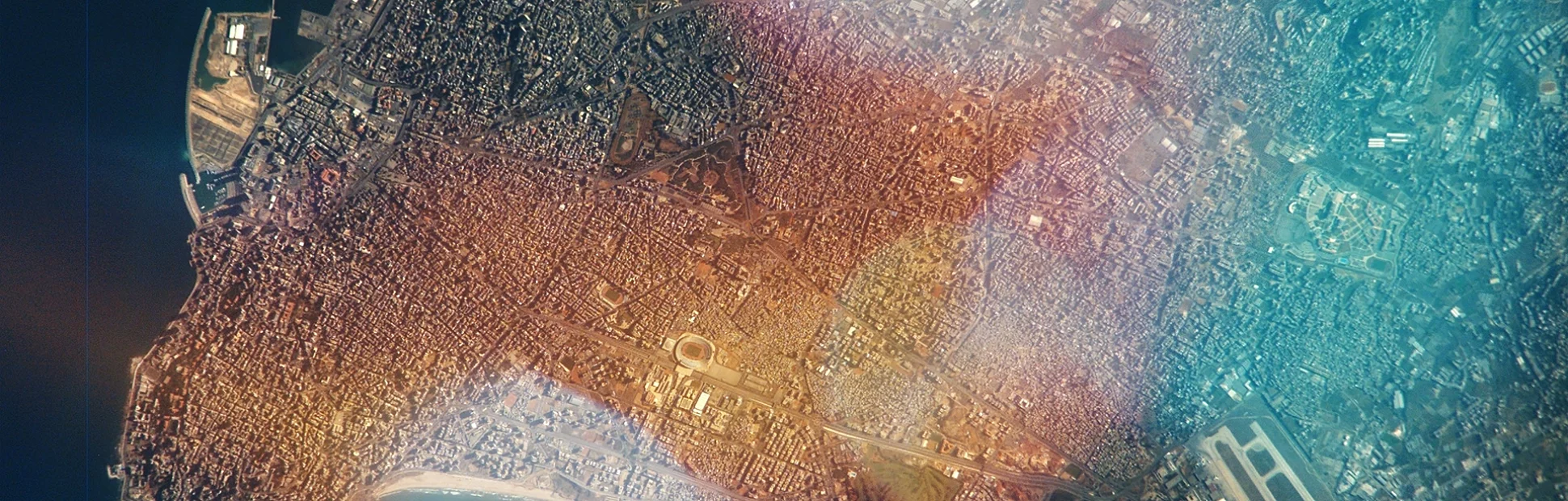 Aerial view of Beirut from the ISS