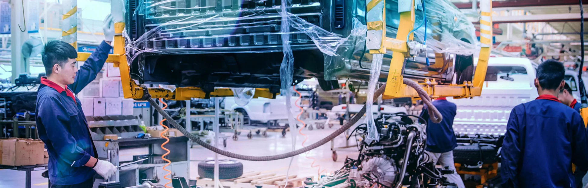 Industrial Automotive Assembly Line Workers