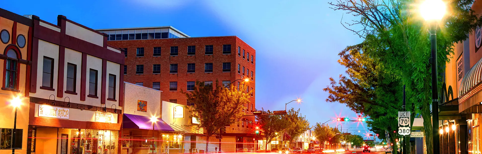empty city street in Roswell, New Mexico
