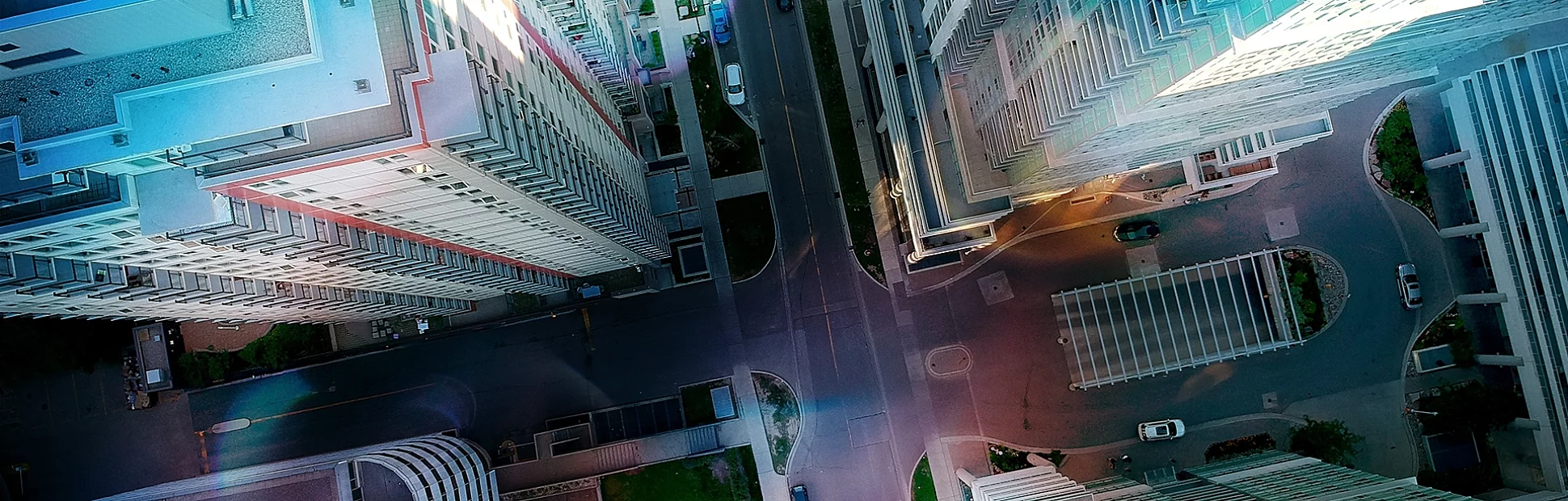 Housing development and infrastructure concept in modern American city.