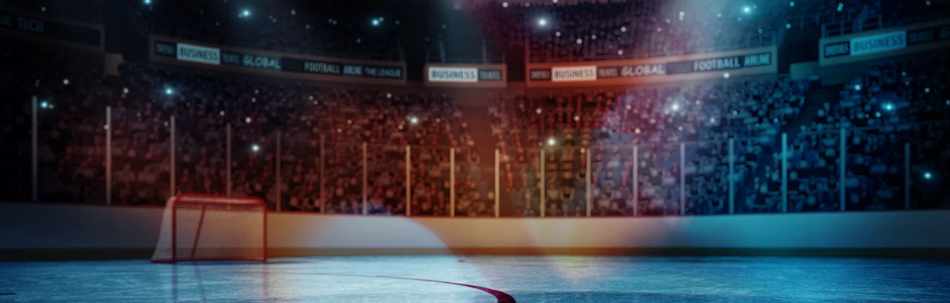 Professional hockey stadium arena in indoors stadium full of spectators