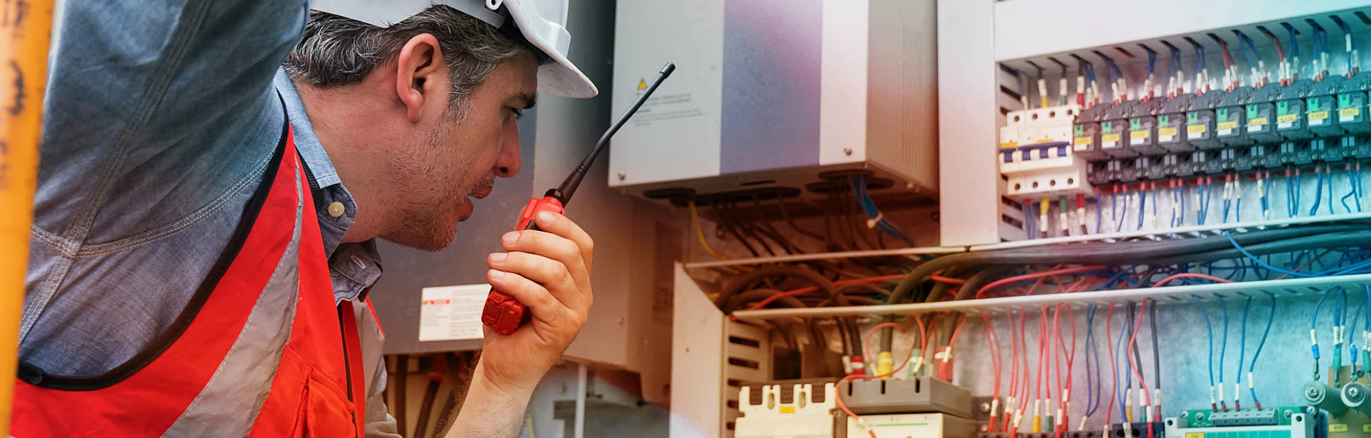 Male checking, repair, maintenance operation electric system