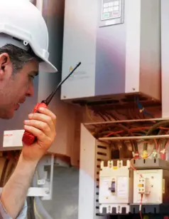 Male checking, repair, maintenance operation electric system
