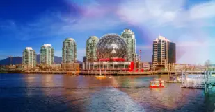 View of Vancouver from a river