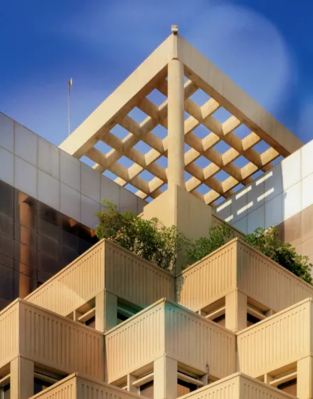 Riyadh, Saudi Arabia: modern architecture of the Abdar complex, with a touch of Habitat 67